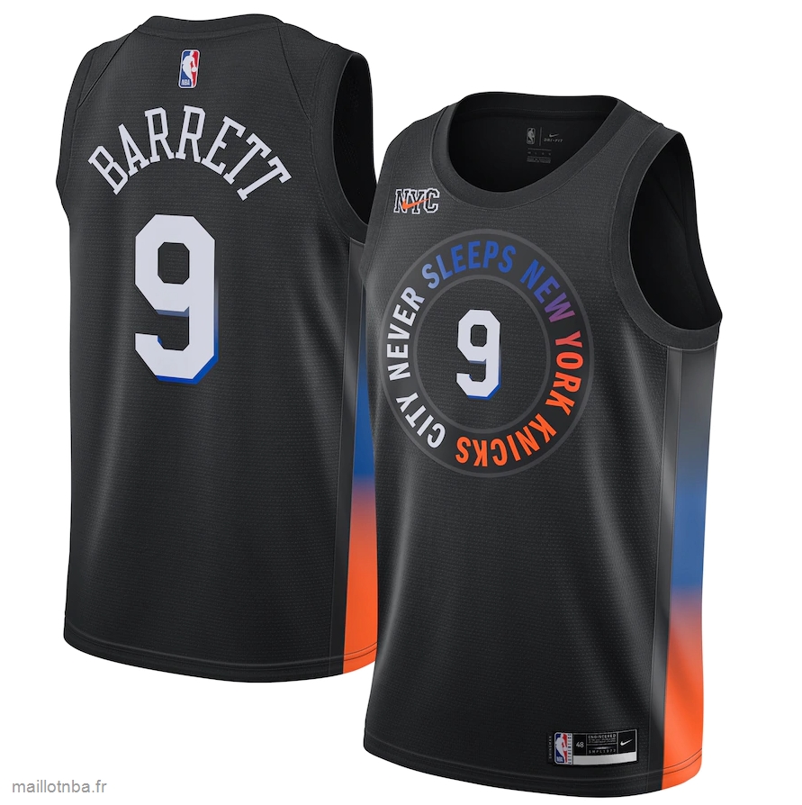 Maillot New York Knicks RJ Barrett Nike Black 2020/21 Swingman Player Jersey - City Edition